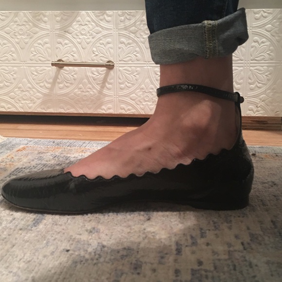 Chloe scalloped ballet flats with strap - Picture 9 of 13